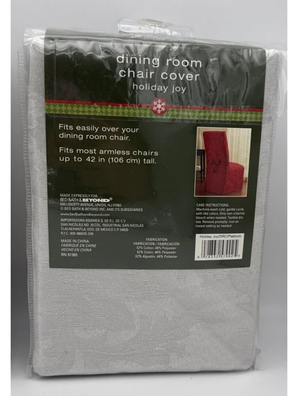 Set Of 2  Holiday Dining Chair Cover From Bed Bath & Beyond